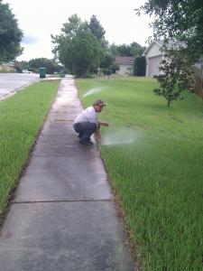 Sprinkler repair in Carrollton TX starts with a head adjustment